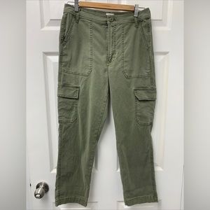 J Crew Cargo Cropped Pants Olive 28